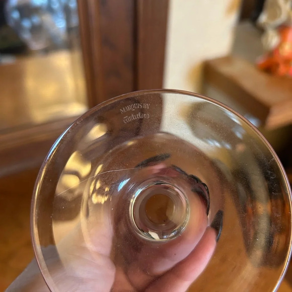 Waterford Marquis Crystal Polka Dot Wine Glass Goblet Pink - Picture 2 of 3